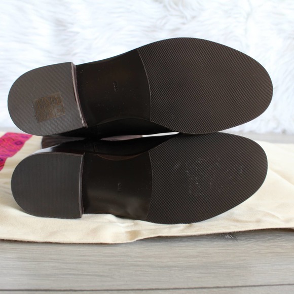 Tory Burch Miller Brown Leather Logo Knee High Tall Riding Boots - Picture 9 of 12